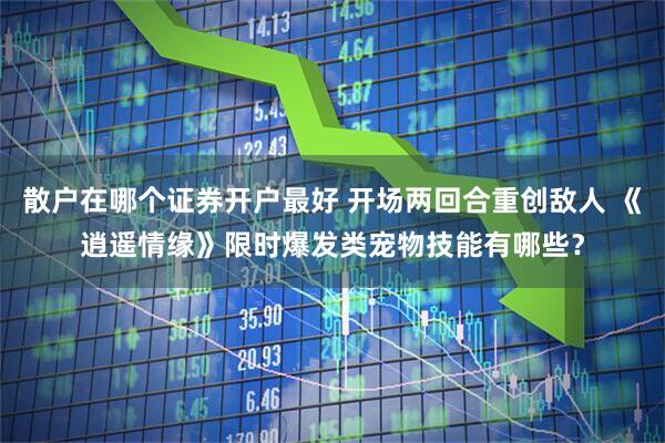 散户在哪个证券开户最好 开场两回合重创敌人 《逍遥情缘》限时爆发类宠物技能有哪些？