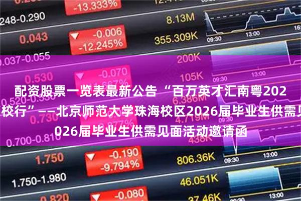 配资股票一览表最新公告 “百万英才汇南粤2025年珠海引才高校行”——北京师范大学珠海校区2026届毕业生供需见面活动邀请函